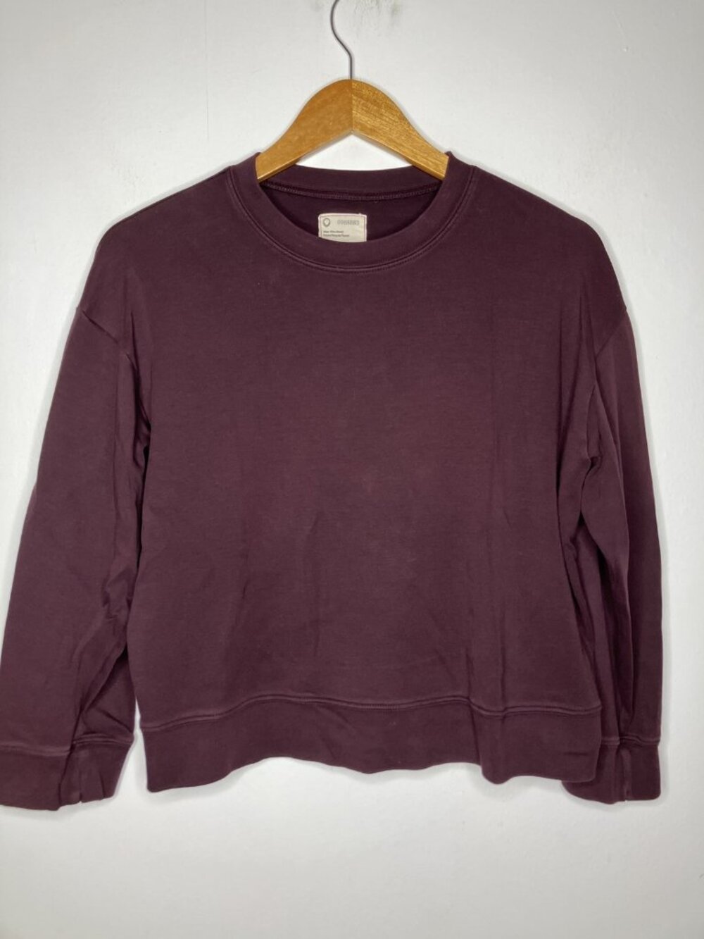 For Days Organic Cotton Long Sleeve Shirt Women's Medium Burgundy